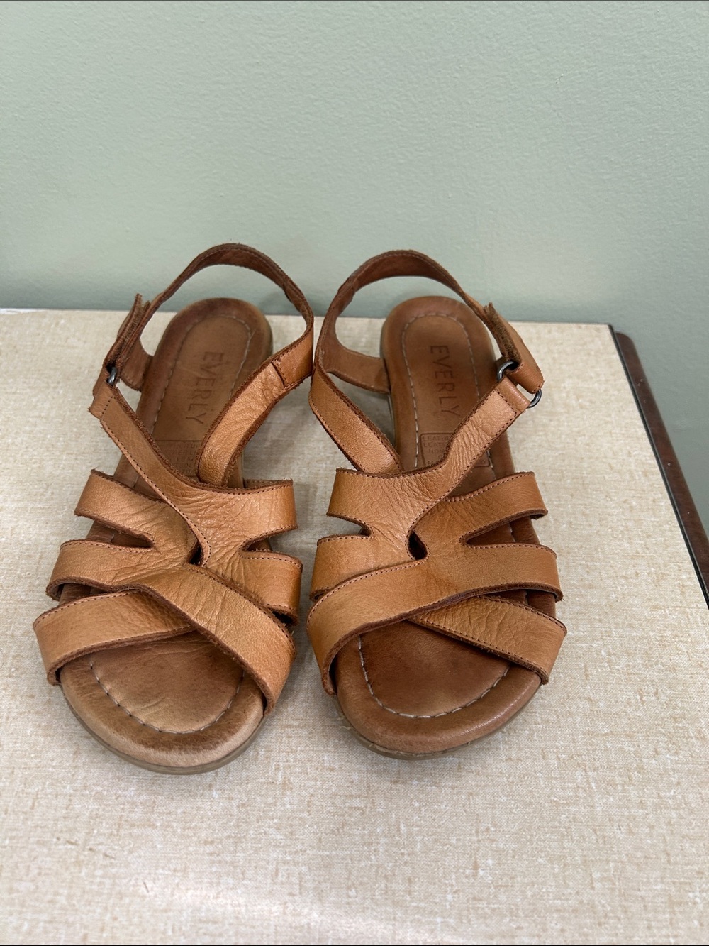 Everly Kids Brown Leather Strappy Sandals